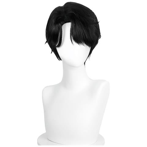 Parrucca Cosplay Nera - Fibra Ad Alta Temperatura, Regolabile, Perfetta Per Anime, Feste E Giochi Di Ruolo - Foto 1