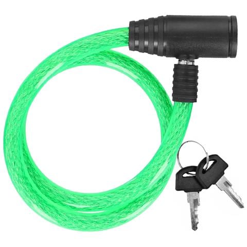 Antifurto A Spirale Da 90 Cm Per Bicicletta Con 2 Chiavi, Verde - Foto 1