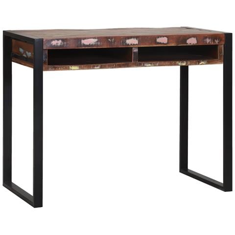 Toeletta con specchio multicolore 100x50x75 cm in legno riciclato - Foto 2