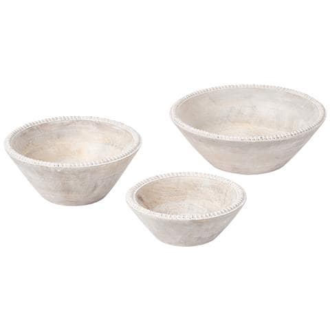 Set Di 3 Ciotole Decorative Tanta Legno Di Mango Marrone Chiaro - Foto 2