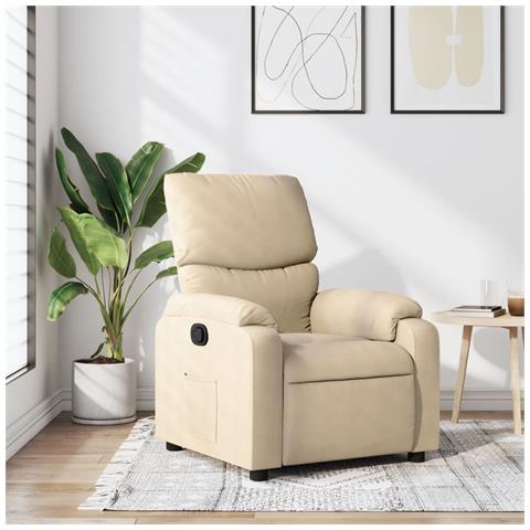 Poltrona reclinabile in tessuto color crema - Foto 2