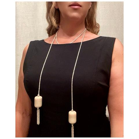 Collana Lunga Con Catena Multiposizione E 150 Nappe In Argento (10µm) - Foto 5