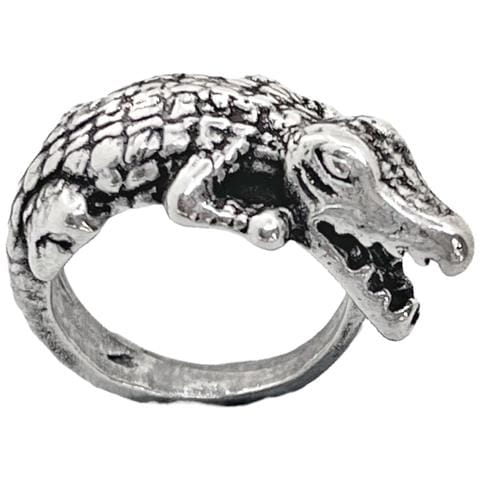 Anello Coccodrillo In Argento Anticato 7 Micron. Misura 16 - Foto 5