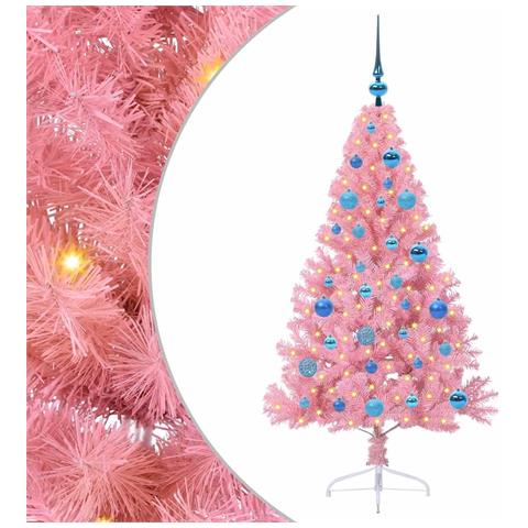 Albero di Natale artificiale con luci integrate Rosa 150 cm PVC - Foto 1