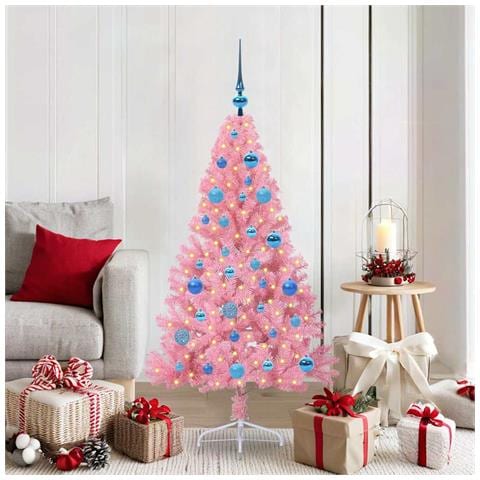 Albero di Natale artificiale con luci integrate Rosa 150 cm PVC - Foto 2