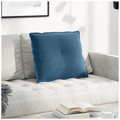 Cuscino per Schiena Blu 60 x 50 cm Tessuto in Cords - Foto 2