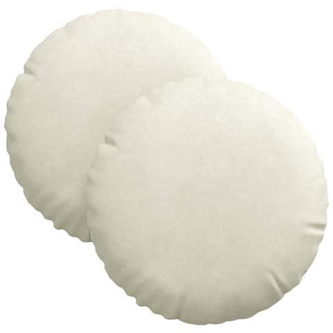 Cuscini per Seduta 2 pcs Crema Ø 40 x 13 cm Velluto - Foto 1