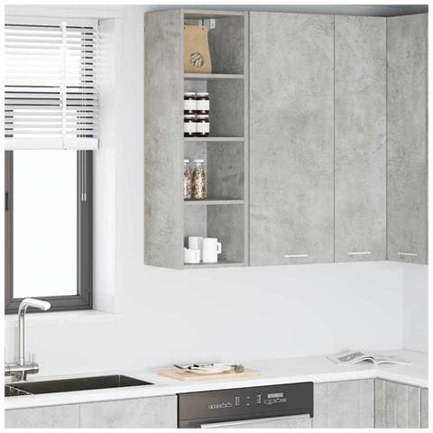 Armadio pensile Riga Grigio cemento 30 x 29,5 x 100 cm - Foto 2