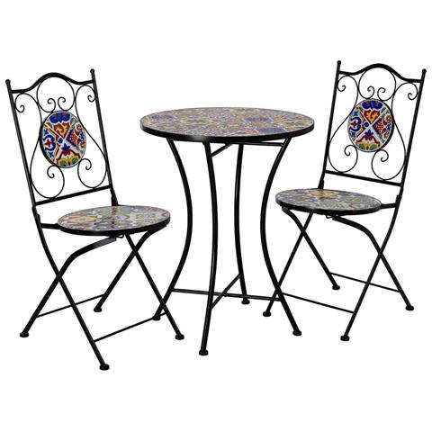 Tavolo E 2 Sedie, Metallo Multicolore, 60x60x75h Cm, 38x46x90h Cm - Foto 1