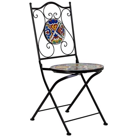 Tavolo E 2 Sedie, Metallo Multicolore, 60x60x75h Cm, 38x46x90h Cm - Foto 8