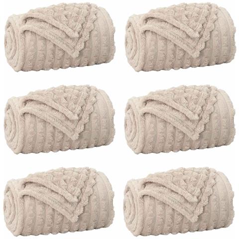 Coperte da Pile 6 pcs Beige 240 x 220 cm Panno - Foto 1