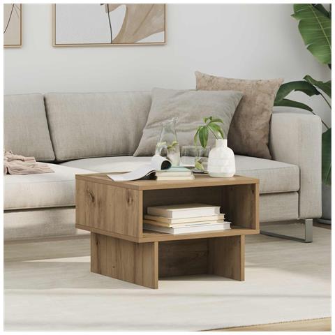 Tavolino da salotto Rovere artigianale 48 x 46 x 35 cm - Foto 2