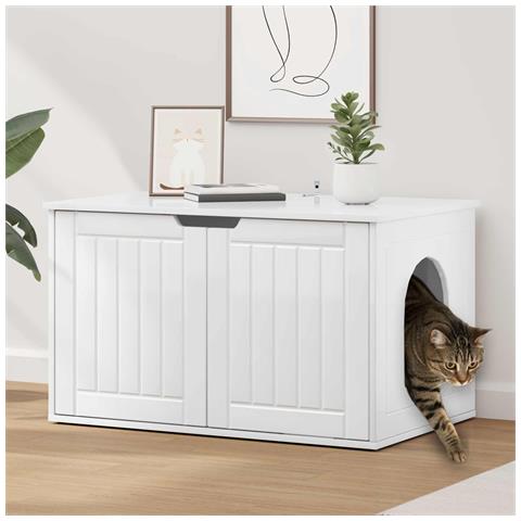 Casa per Gatti Bianco Lucido 85 x 55 x 50,5 cm - Foto 2