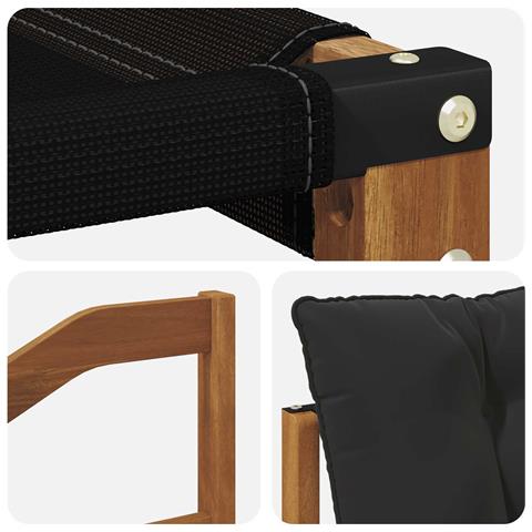 Set di divani da esterno con cuscino 6 pcs Naturale e Nero - Foto 9