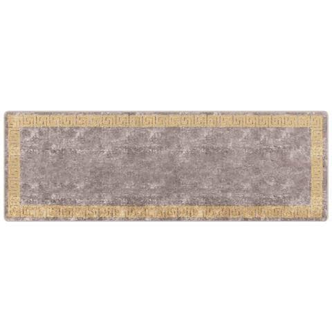 Runner Tappeto MARSA Grigio 100 x 300 cm Poliestere e PVC - Foto 1
