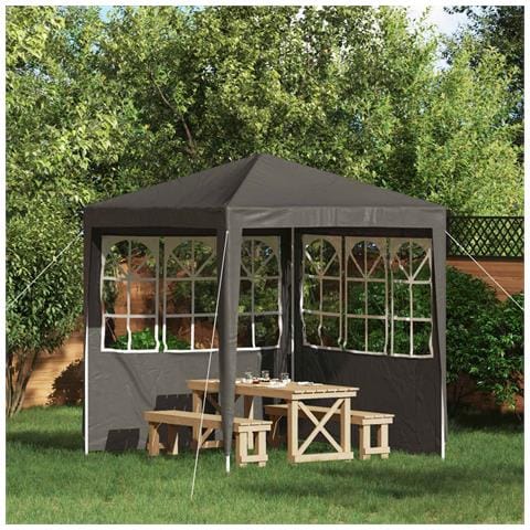 Parete per tenda da festa 2 pcs 200 x 195 cm Antracite - Foto 2