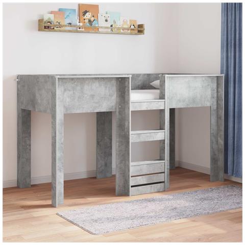 Letto a Castello per Bambini Grigio cemento 75 x 190 cm - Foto 2
