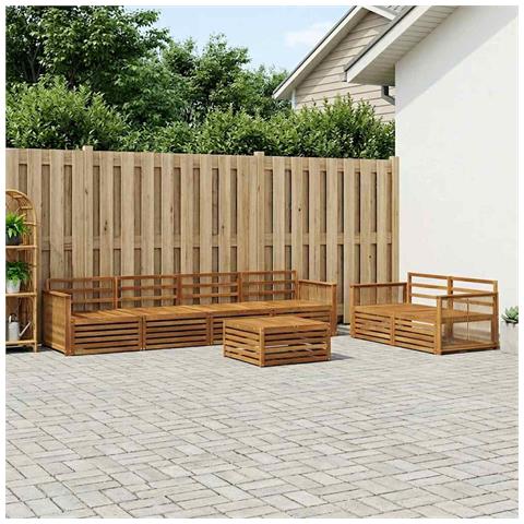 Set di divani da esterno 7 pcs Naturale - Foto 2