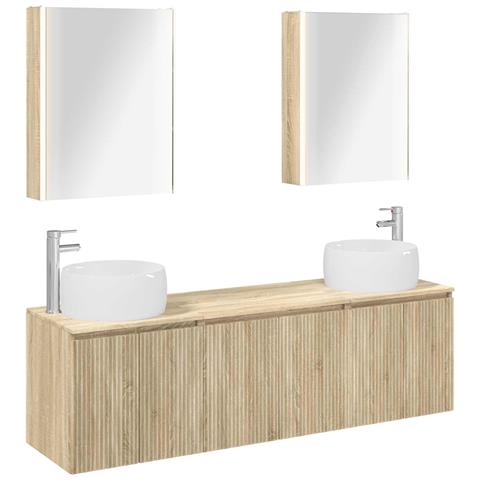 Set di Armadi da Bagno 5 pcs Rovere Sonoma Legno ingegnerizzato - Foto 1