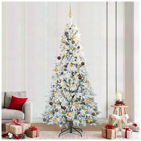 Albero di Natale Artificiale con Rami Pieghevoli Bianco 240 cm - Foto 2