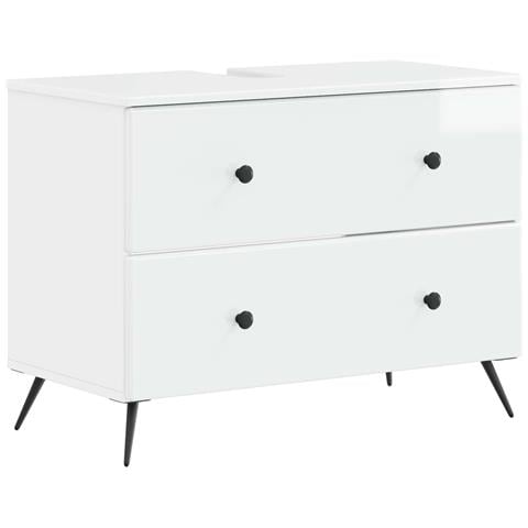 Set di Armadi da Bagno da 2 Pezzi BREDA Bianco Lucido - Foto 8