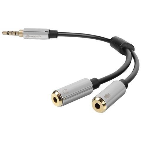 Cavo Audio PMP35 3.5mm / 2x3.5mm 0.12 m Colore Nero / Argento - Foto 2