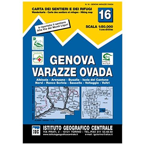 Carta n. 16 Genova, Varazze, Ovada 1:50.000. Carta dei sentieri e dei rifugi - Foto 1
