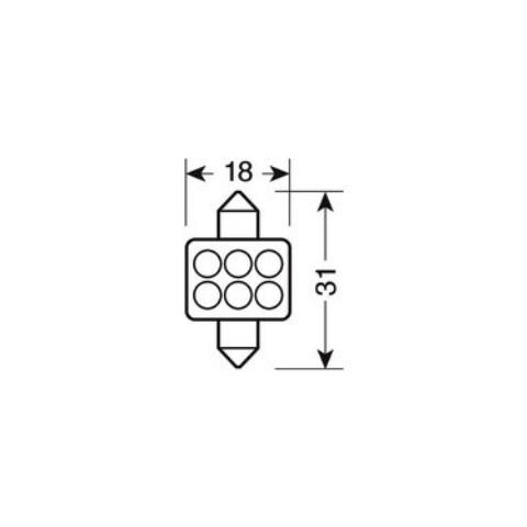 da 10mmx31mm Mega-brite 6 Led Blu - Foto 2