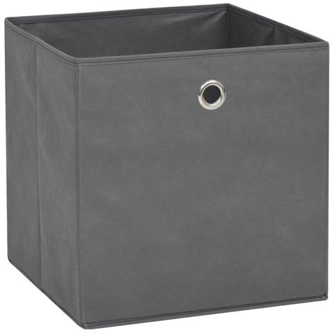 Contenitori 4 pz in Tessuto non Tessuto 32x32x32 cm Grigio - Foto 2