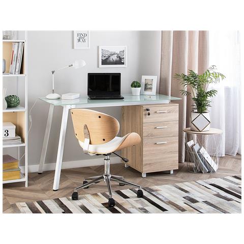 Scrivania Montevideo Bianco 130 Cm 60 Cm Con Contenitore - Foto 9