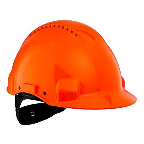 3M 3000 Series G Peltor Elmetto di Protezione con Uvicator senza Cricchetto e fascia antisudore in Pelle, Arancione - Foto 2