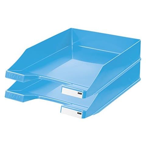 Klassik - vaschetta Portacorrispondenza, Formato Din A4 / c4, Impilabile, Stabile, Modern, Trend Colour Azzurro - Foto 2