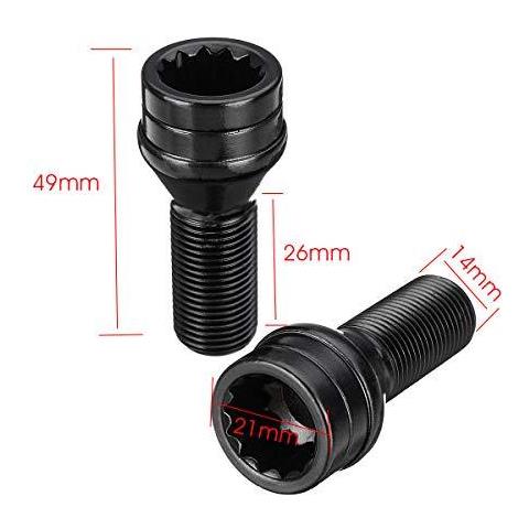M14 X 125 Manopola Di Bloccaggio Bulloni Lug Dado Nero Chiave Per Bmw Mini R50 R52 R53 - Foto 3