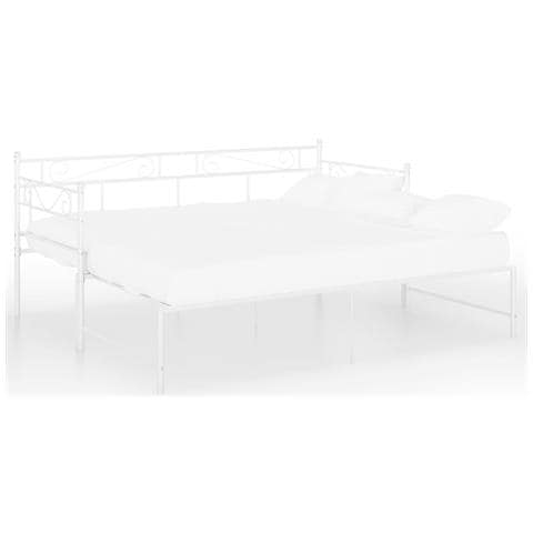 Telaio Divano Letto Estraibile Bianco In Metallo 90x200 Cm - Foto 2