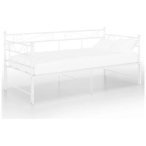 Telaio Divano Letto Estraibile Bianco In Metallo 90x200 Cm - Foto 1