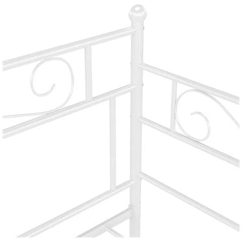 Telaio Divano Letto Estraibile Bianco In Metallo 90x200 Cm - Foto 10