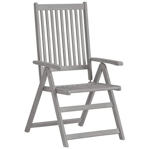 Sedie Giardino Reclinabili 8pz Cuscini Massello Acacia Grigio - Foto 10