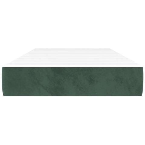 Materasso A Molle Verde Scuro 90x200x20 Cm In Velluto - Foto 2