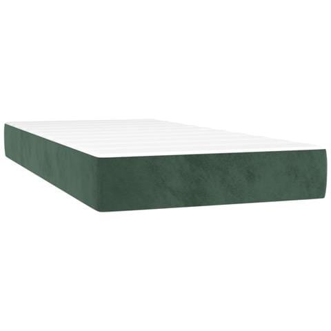 Materasso A Molle Verde Scuro 90x200x20 Cm In Velluto - Foto 1