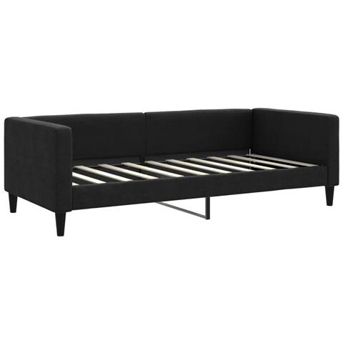 Divano Letto Con Materasso Nero 90x190 Cm In Tessuto - Foto 2