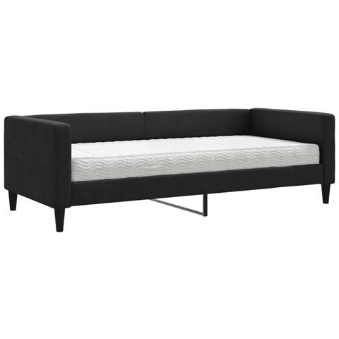 Divano Letto Con Materasso Nero 90x190 Cm In Tessuto - Foto 1