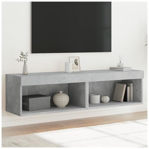 Mobili Tv Con Luci Led 2pz Grigio Cemento 60x30x30 Cm - Foto 1
