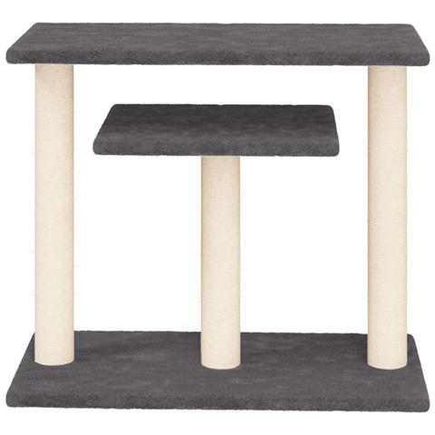 Pali Tiragraffi Per Gatti Con Piattaforme Grigio Scuro 62,5 Cm - Foto 2