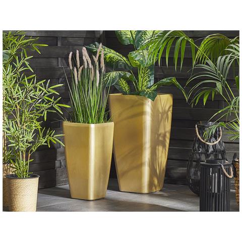 Set Di 2 Vasi Oro 30 X 30 X 57 Cm Modi - Foto 1