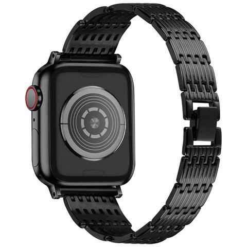 Cinturino Per Apple Watch 38/40/41mm In Acciaio Inossidabile Strass, Nero - Foto 1