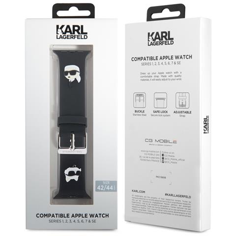 Cinturino Per Apple Watch 42/44/45mm Rubber Nft In Silicone, Nero - Foto 3