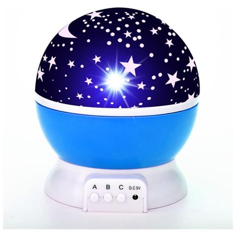 L1 2in1 Rotating Star Sky Projector And Night Lamp With 4x Aaa / Usb Cable Blue - Foto 1