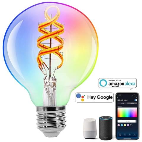 Bulb G80 Lampadina E27 Globo Rgbw Smart Alexa Google 4.9w 420lm - Foto 1