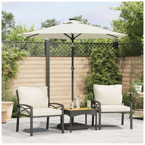 Ombrellone Giardino Con Palo In Acciaio Bianco 225x225x212 Cm - Foto 1