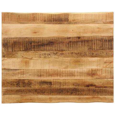 Piano Tavolo Bordi Vivi 90x80x3,8cm Legno Massello Mango Grezzo - Foto 1